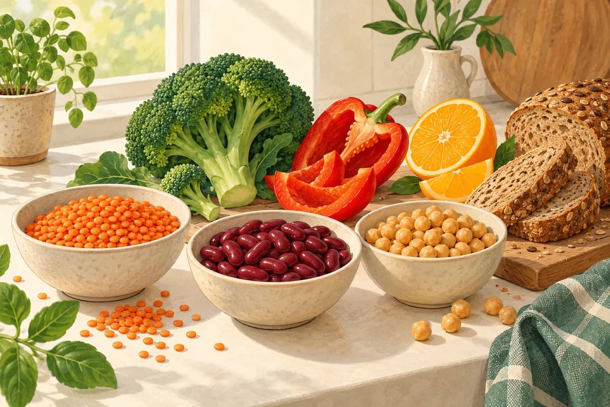 Iron on a Vegetarian Diet: Foods, Absorption and Daily Needs