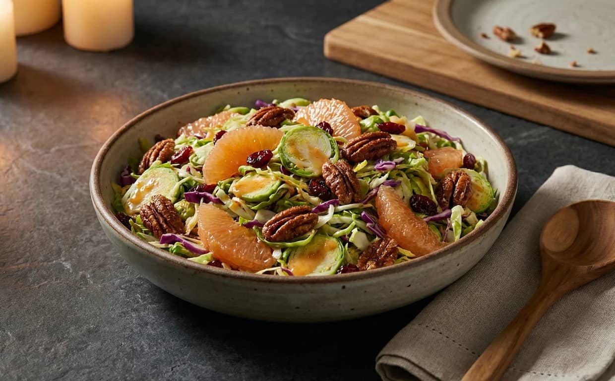 Cranberry Citrus Brussels Slaw