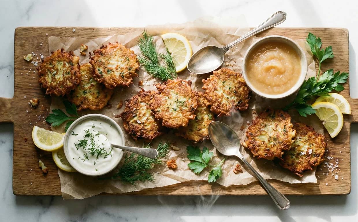 Crispy Sunchoke & Herb Latkes