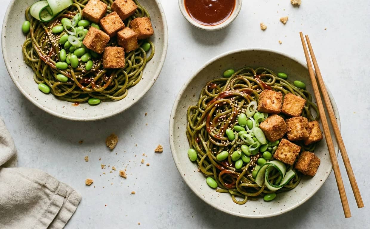 Gochujang Crispy Tofu Protein Noodle Bowls