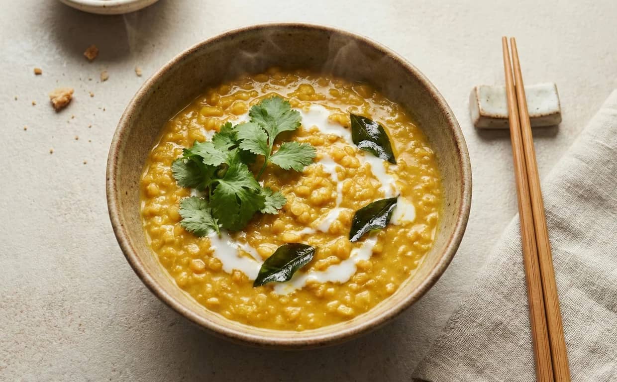 Golden Turmeric Coconut Red Lentil Stew