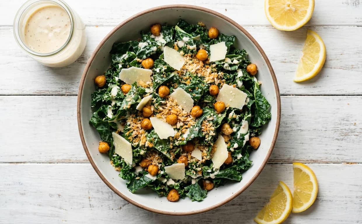 Crispy Kale Caesar Salad