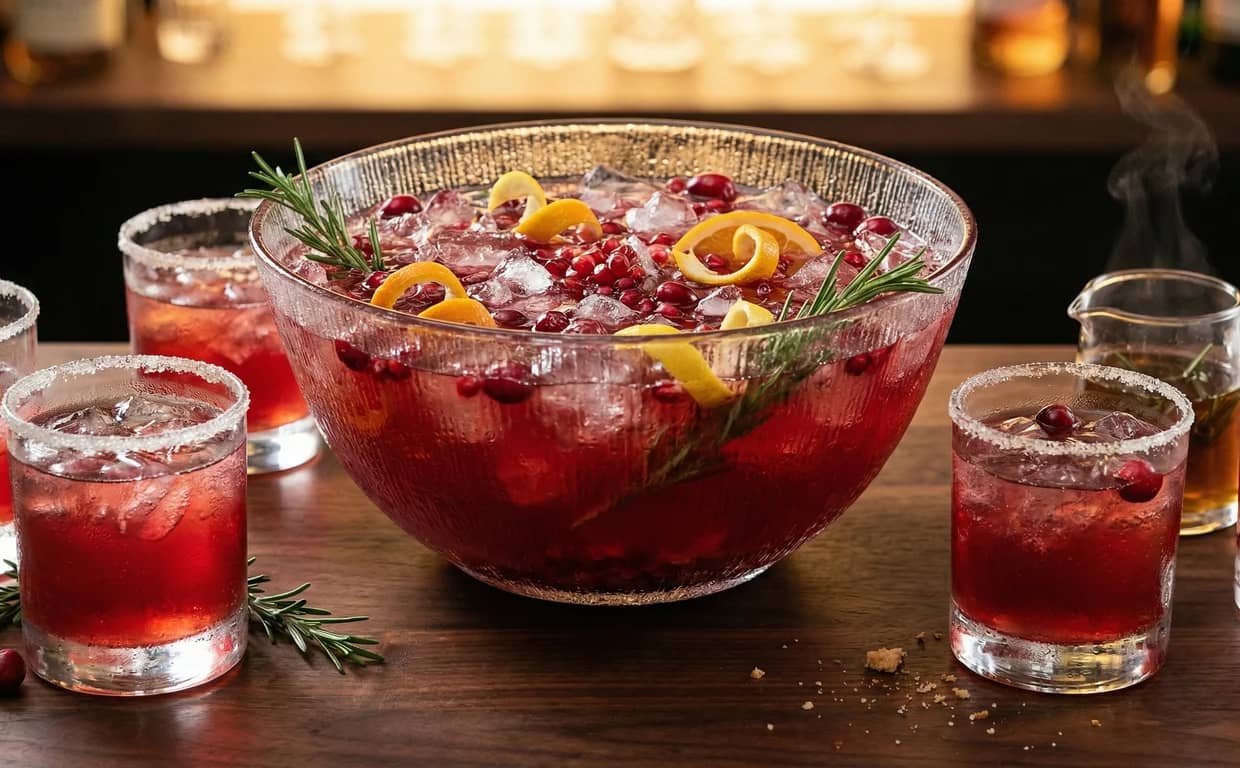 Sparkling Rosemary Pomegranate Punch