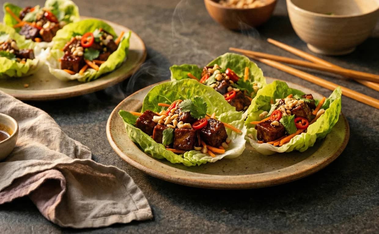 Tamarind Chili Tofu Lettuce Cups
