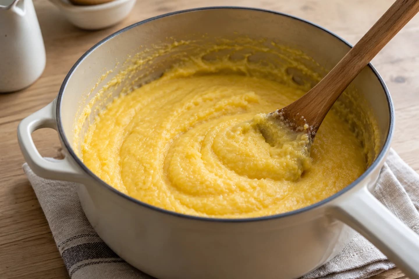 Cheddar Polenta with Roasted Winter Veg: Cook the polenta over low heat, stirring often, until thick and creamy, 12 to 15 minutes