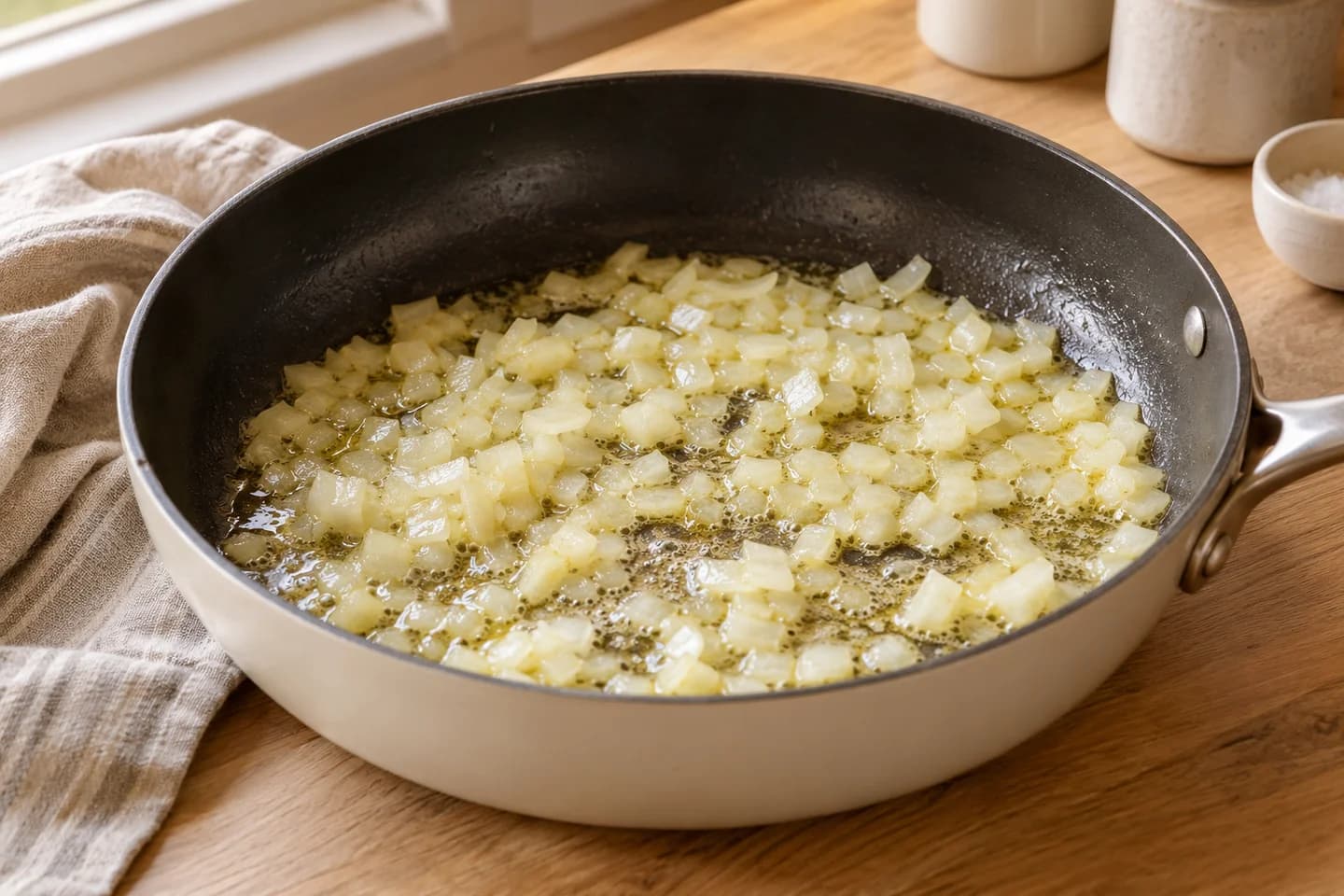 Creamy Pumpkin Gnocchi Bake: Melt the butter with the olive oil in a large skillet over medium heat