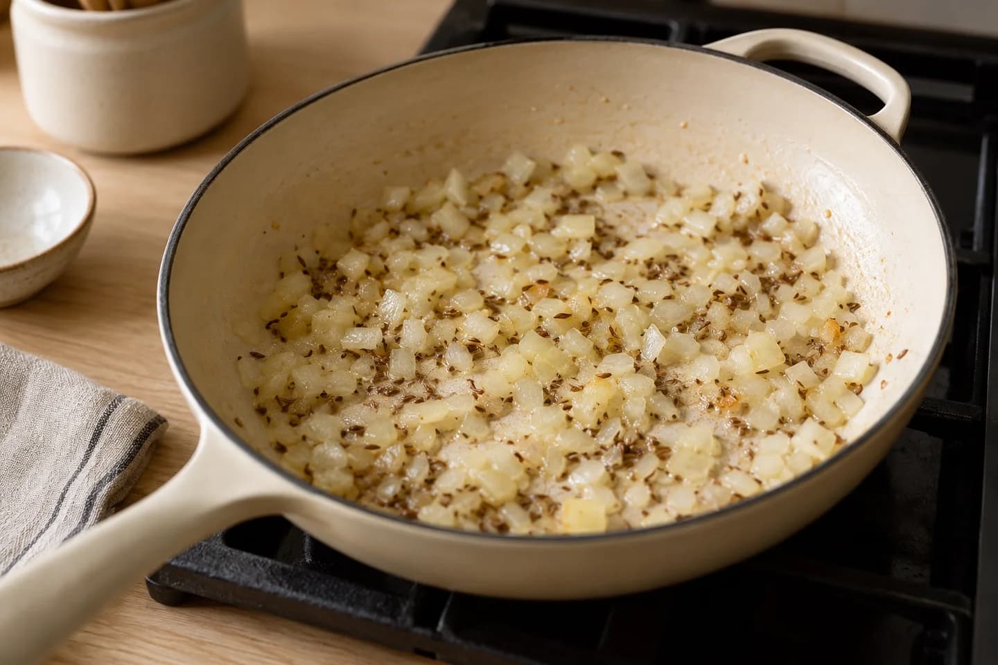 Red Lentil Dal with Cumin: Meanwhile, heat oil in a skillet