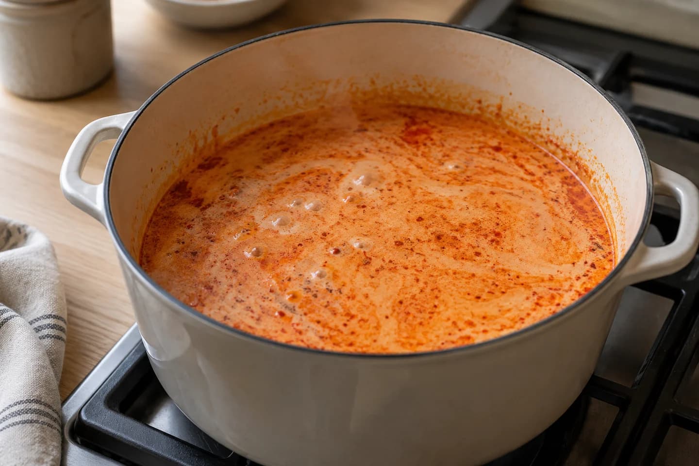 Tofu Vegetable Red Curry: Add coconut milk and 150 ml water and bring to a gentle simmer