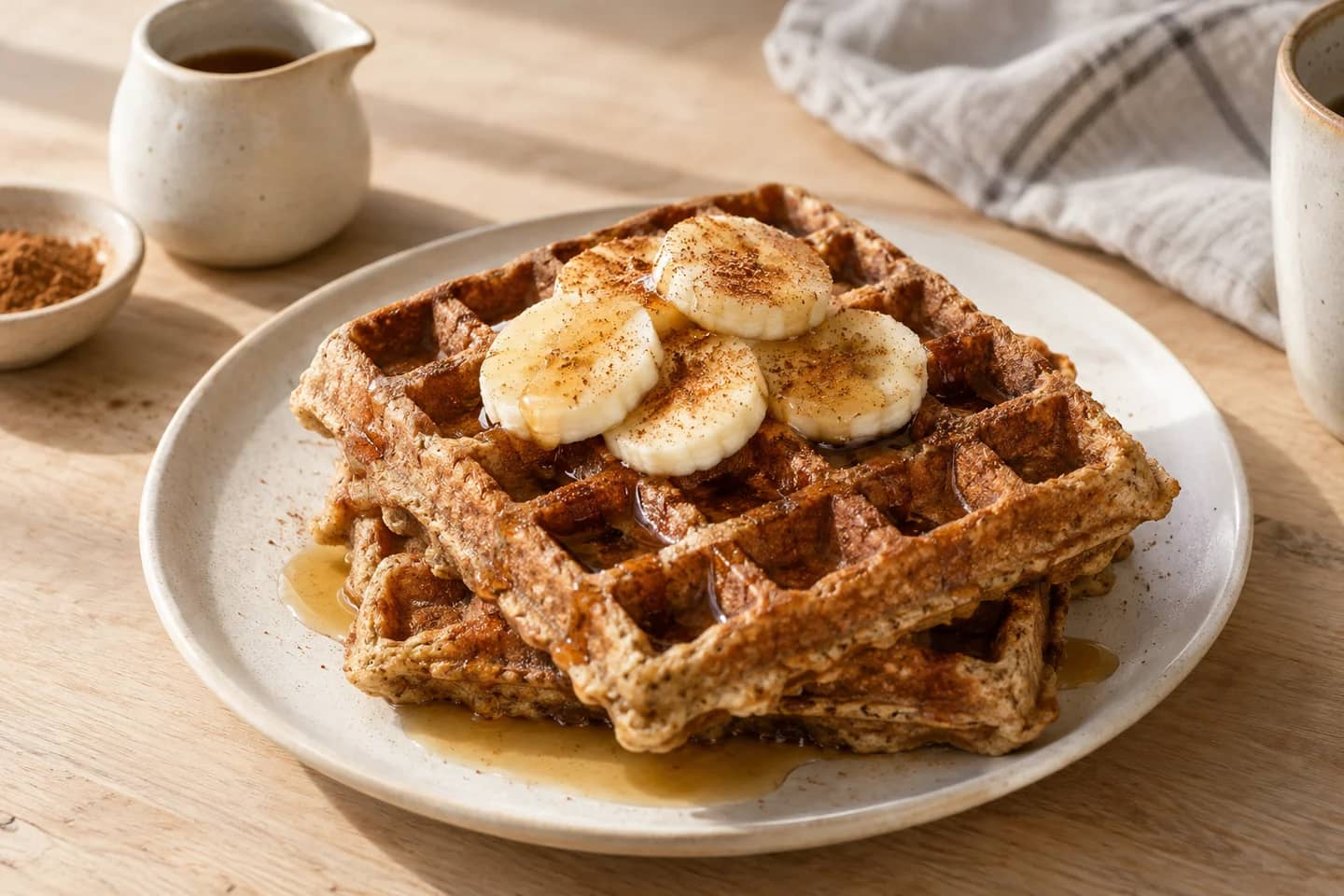 Banana Buckwheat Waffles