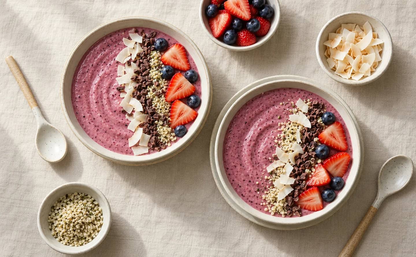 Berry Cottage Cheese Protein Smoothie Bowls