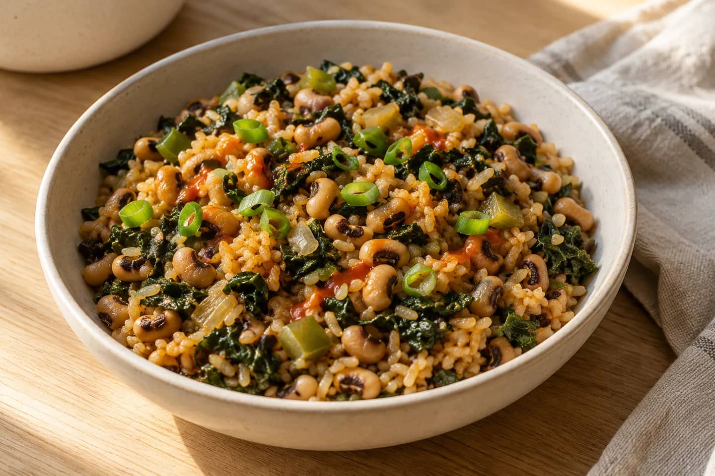 Lucky Black-Eyed Pea & Collard Hoppin’ John