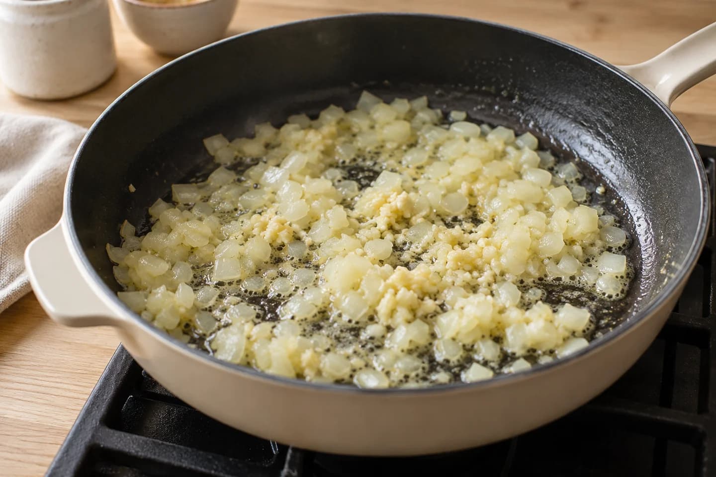 Broccoli Cheddar Orzo Casserole: Melt the butter in a large skillet over medium heat
