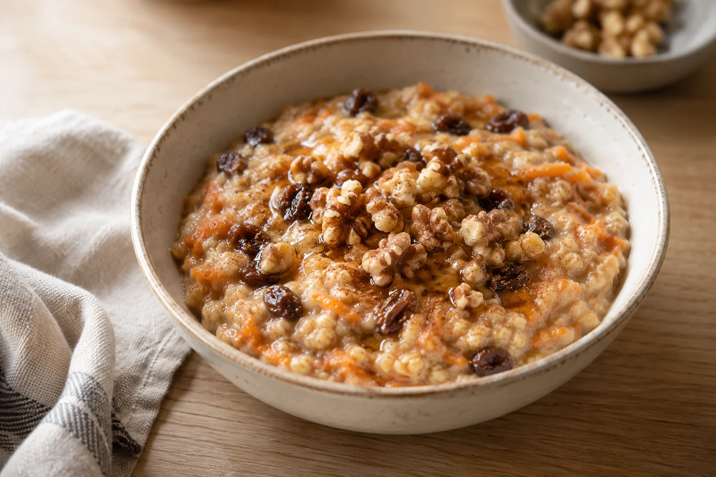 Carrot Cake Breakfast Porridge, ready to serve
