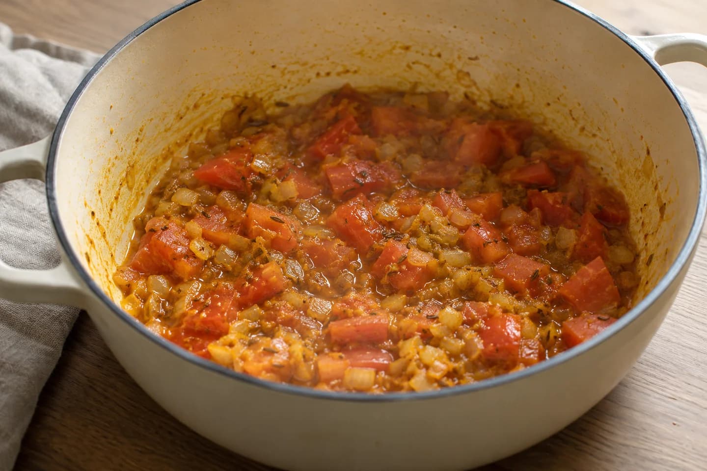 Cauliflower Potato Aloo Gobi: Add tomatoes and salt and cook for 5 minutes until saucy