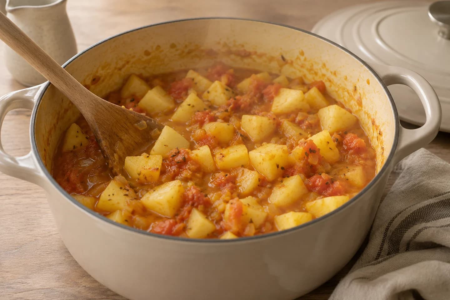 Cauliflower Potato Aloo Gobi: Stir in potatoes and 100 ml water