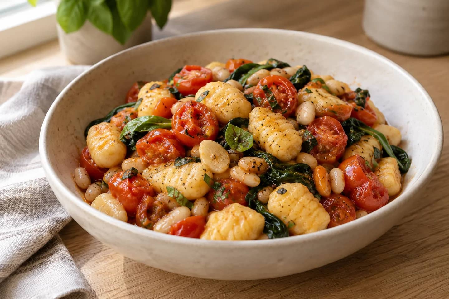 Cherry Tomato White Bean Gnocchi