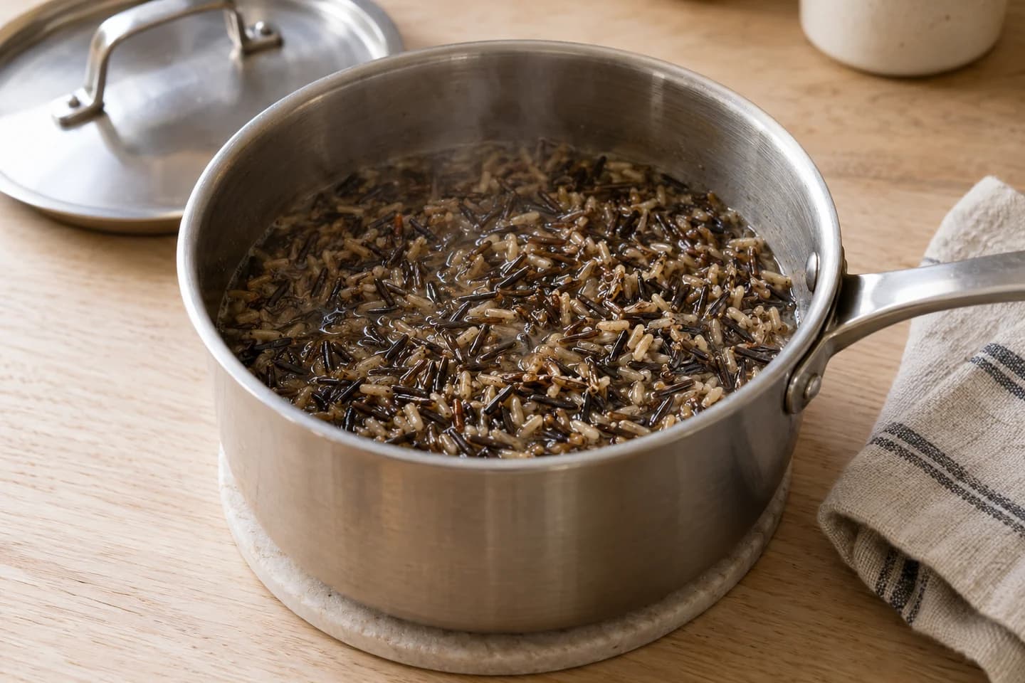 Chestnut & Sage Wild Rice Stuffed Acorn Squash: Meanwhile, combine the wild rice and vegetable broth in a saucepan