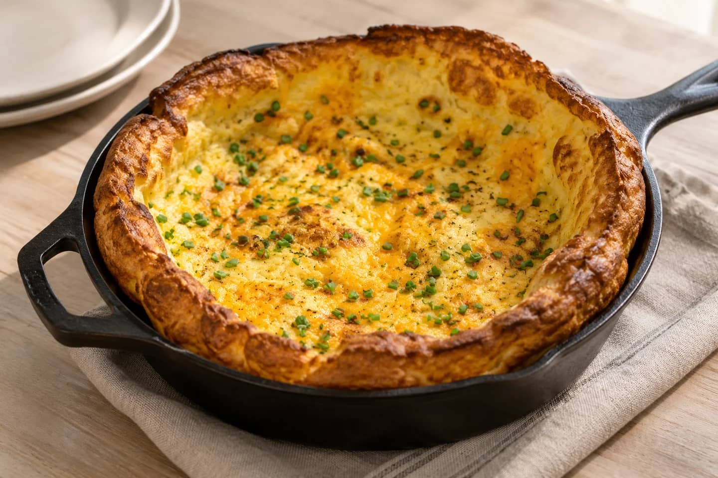 Chive-Cheddar Dutch Baby