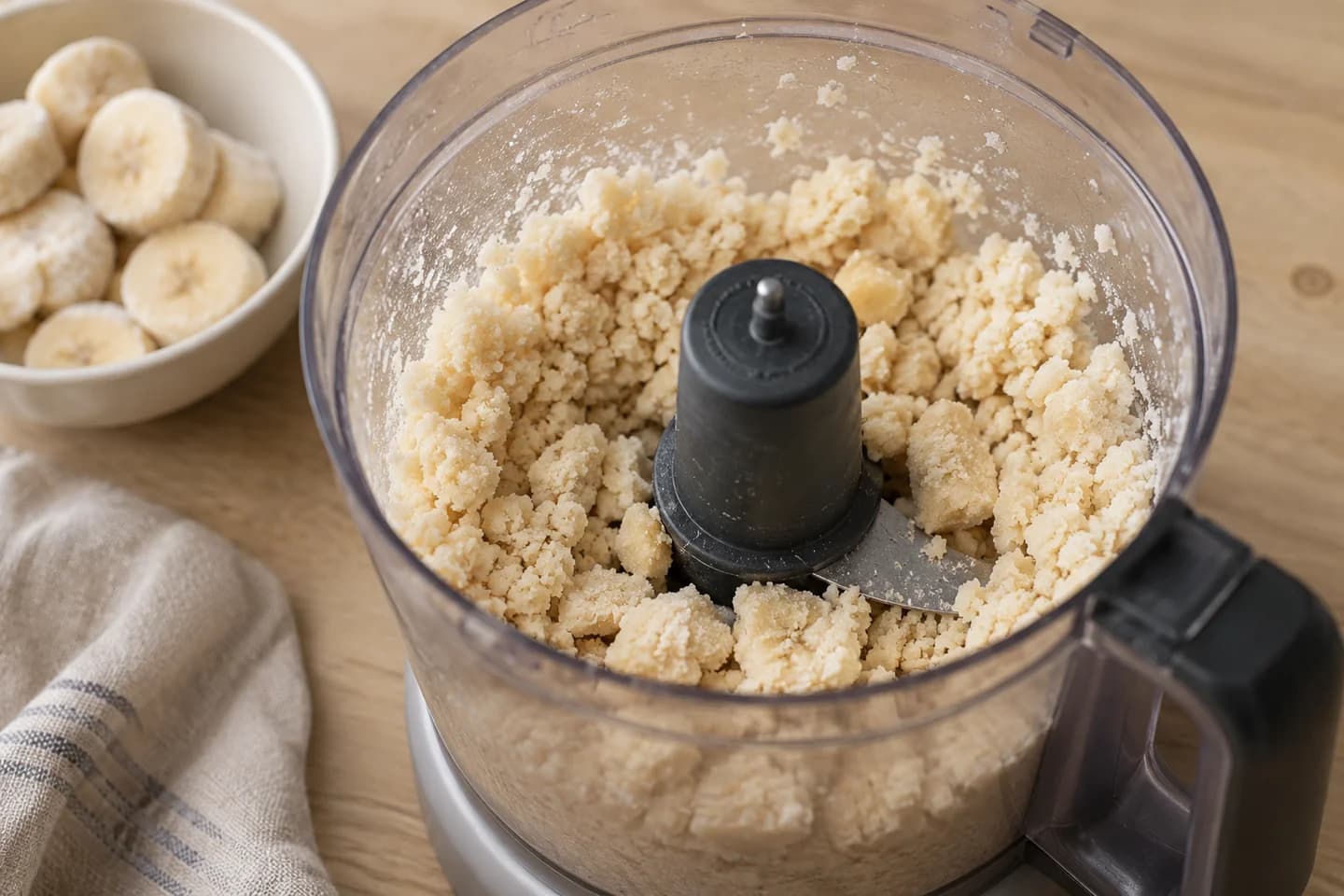 Chocolate Banana Nice Cream: Pulse frozen banana in a sturdy food processor until crumbly