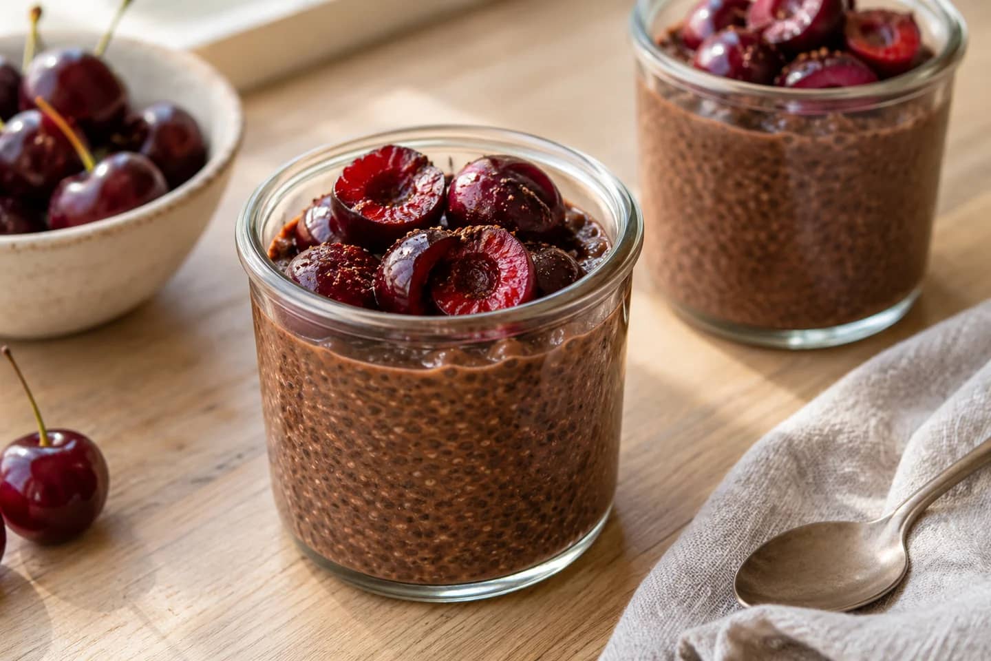 Chocolate Cherry Chia Pudding