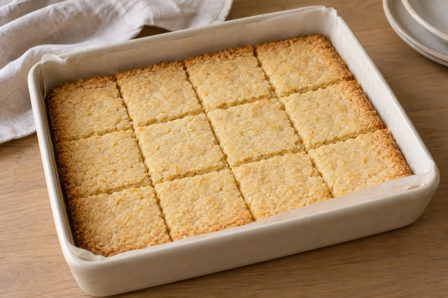 Coconut Lime Shortbread, ready to serve