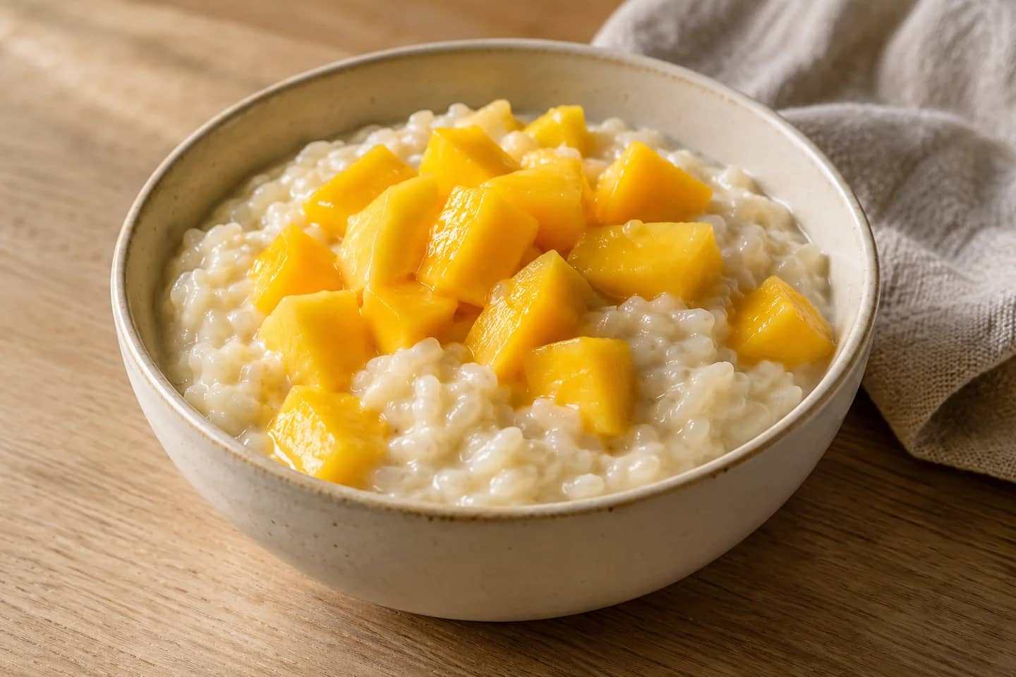 Coconut Mango Rice Pudding