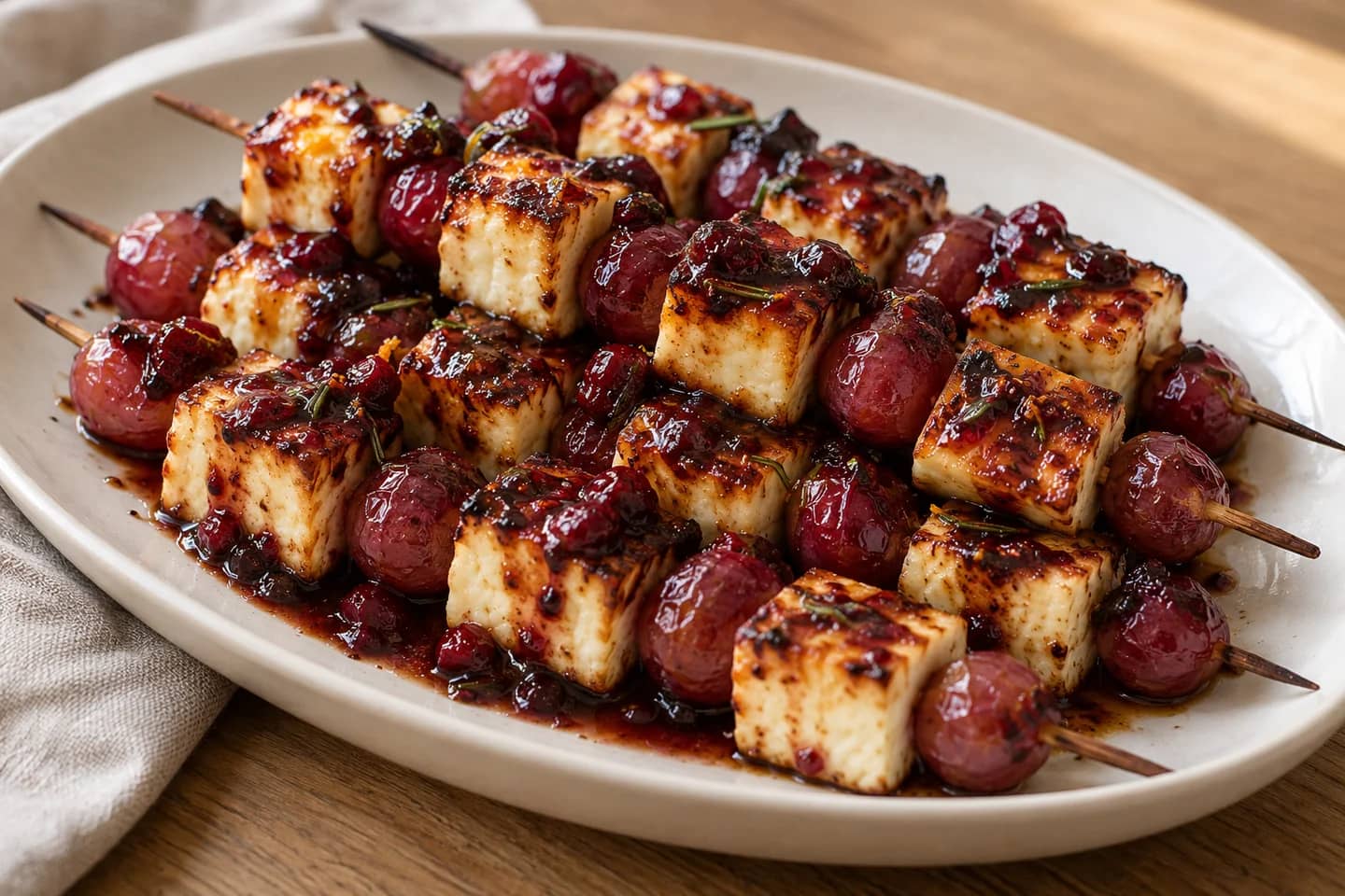 Cranberry-Balsamic Halloumi Skewers