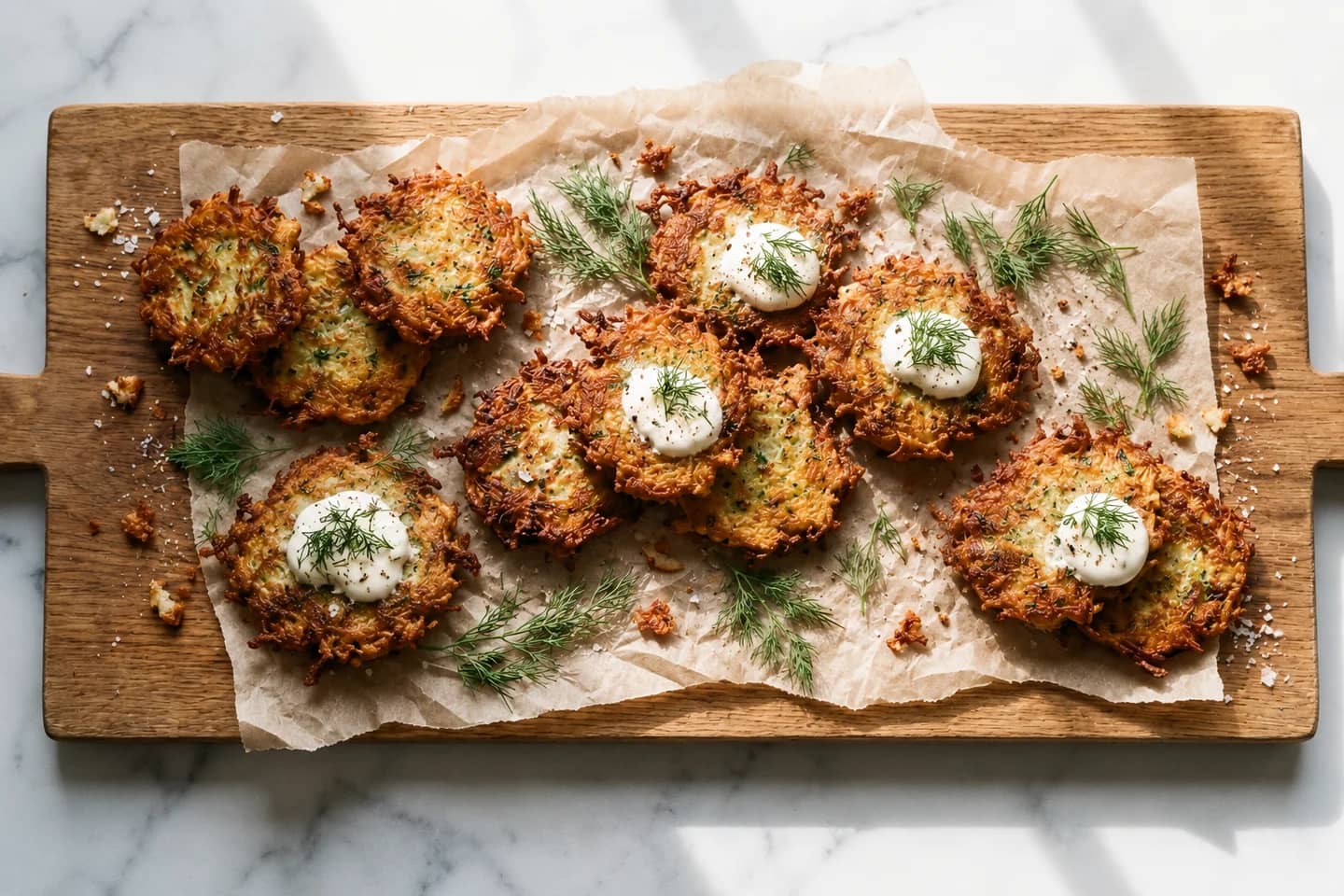 Crispy Sunchoke & Herb Latkes
