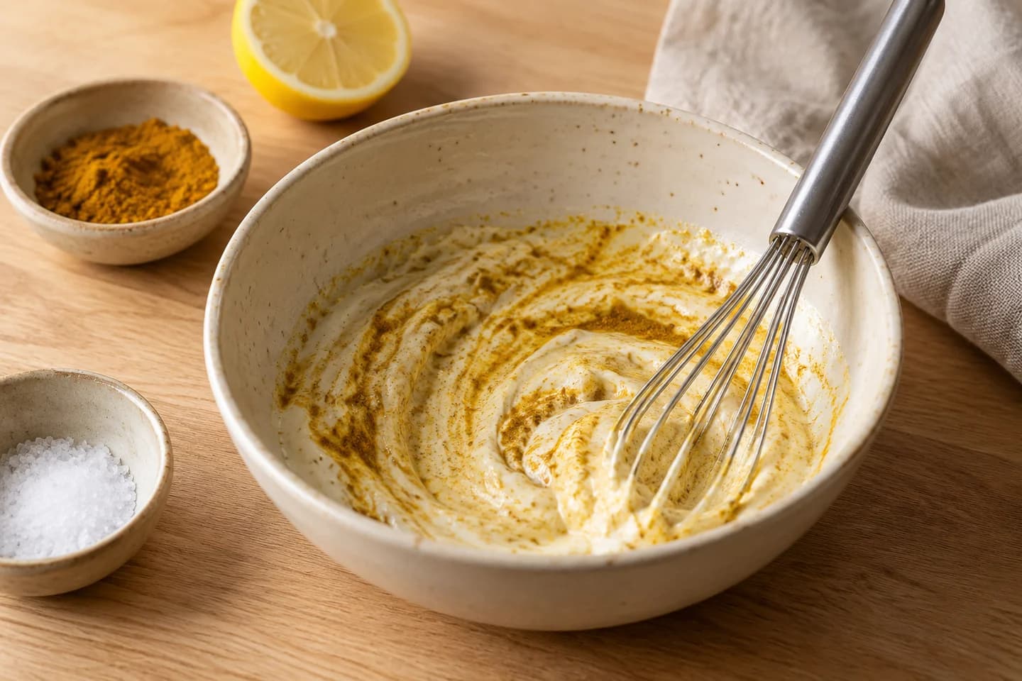 Curried Chickpea Salad Wraps: Mix soy yogurt with curry powder, lemon juice and salt
