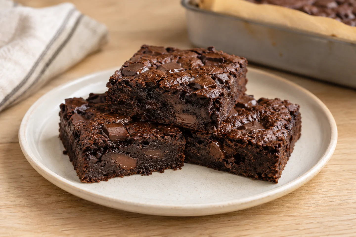 Fudgy Black Bean Brownies, ready to serve