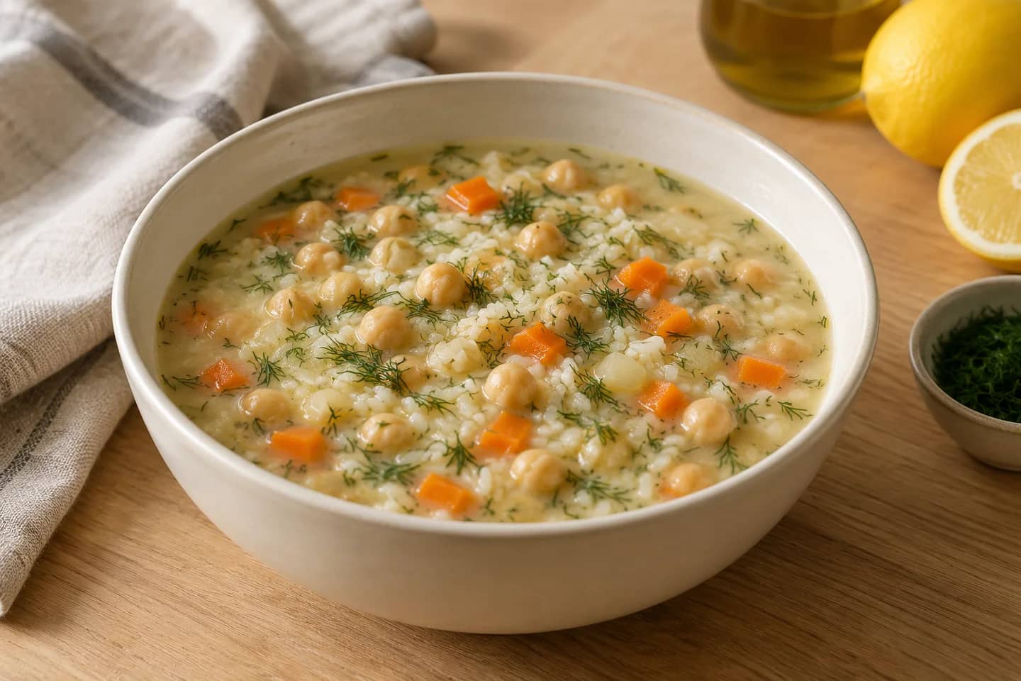 Greek Lemon Chickpea Soup