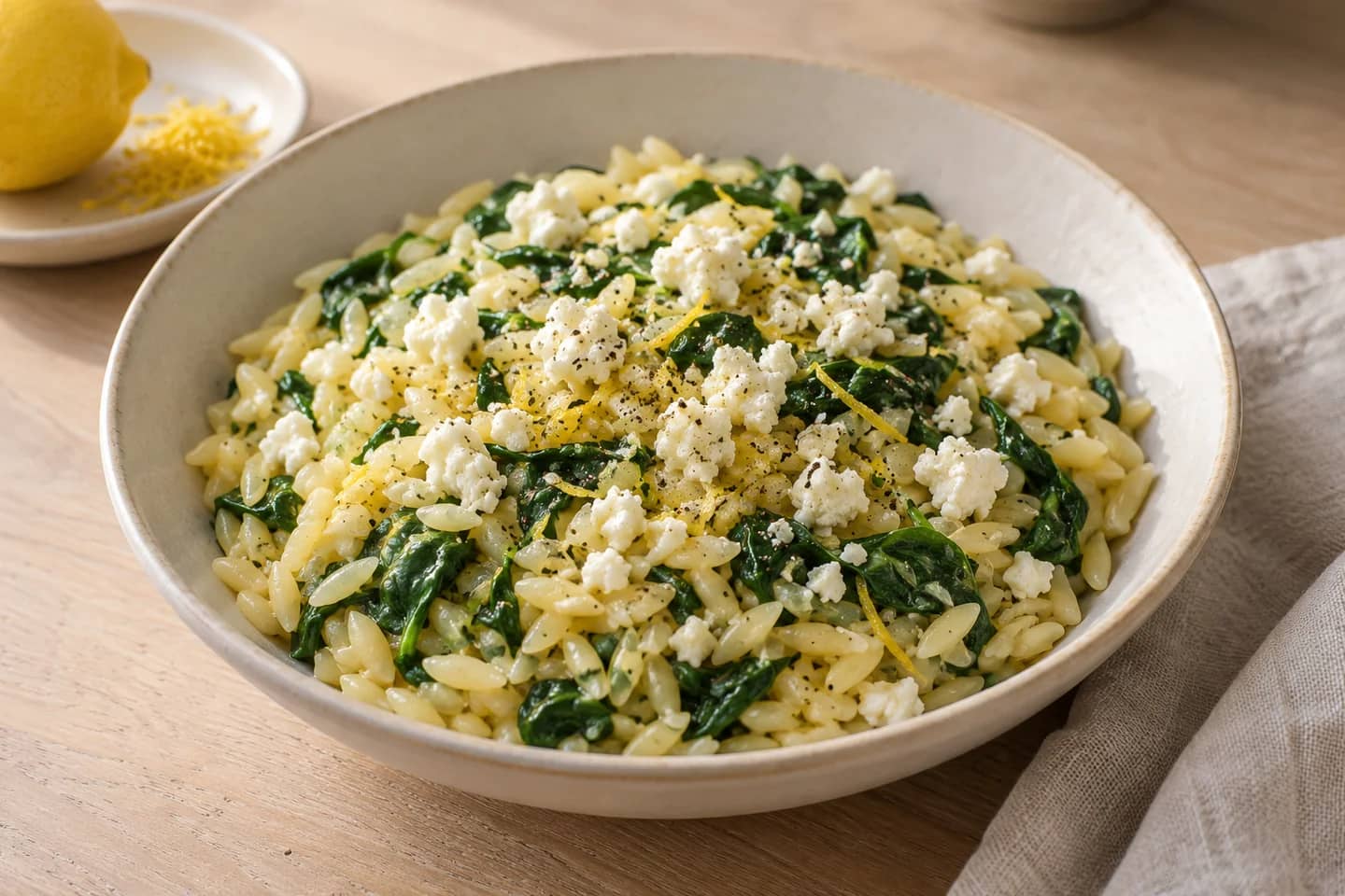 Lemon Spinach Orzo