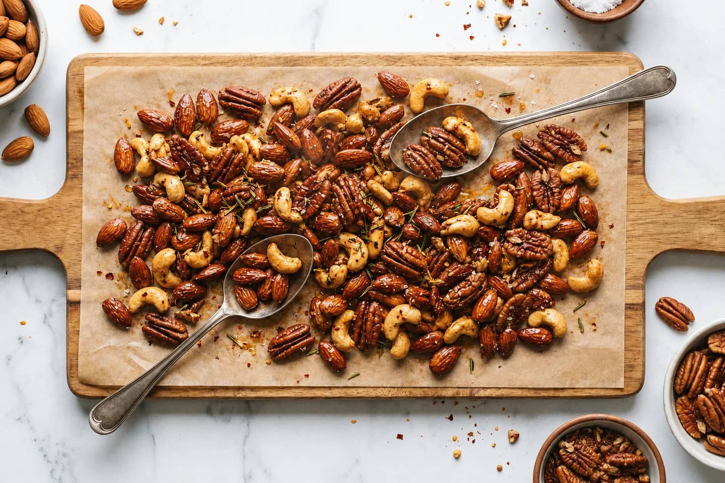 Maple Rosemary Warm Spiced Nuts