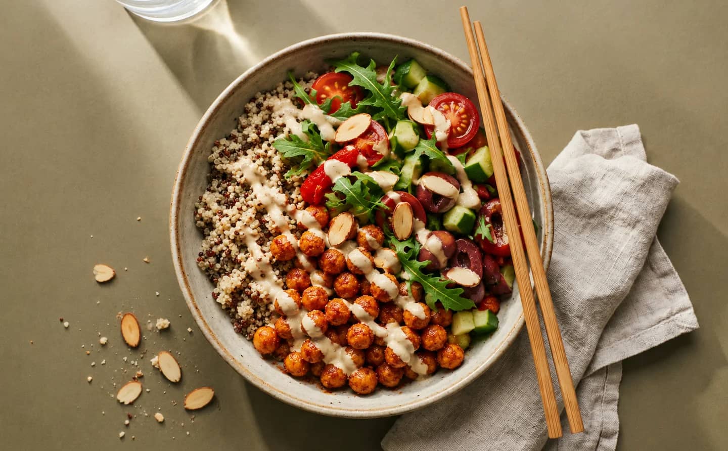 Mediterranean Harissa Chickpea Power Bowls