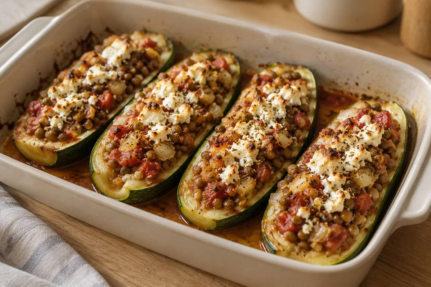 Mediterranean Stuffed Zucchini Boats