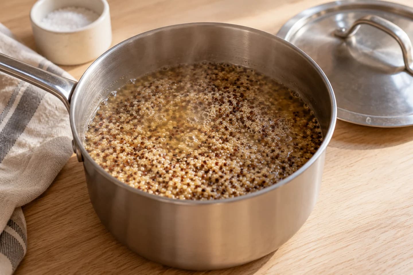 Moroccan-Spiced Root Vegetable Quinoa: Simmer quinoa with vegetable broth and a pinch of salt