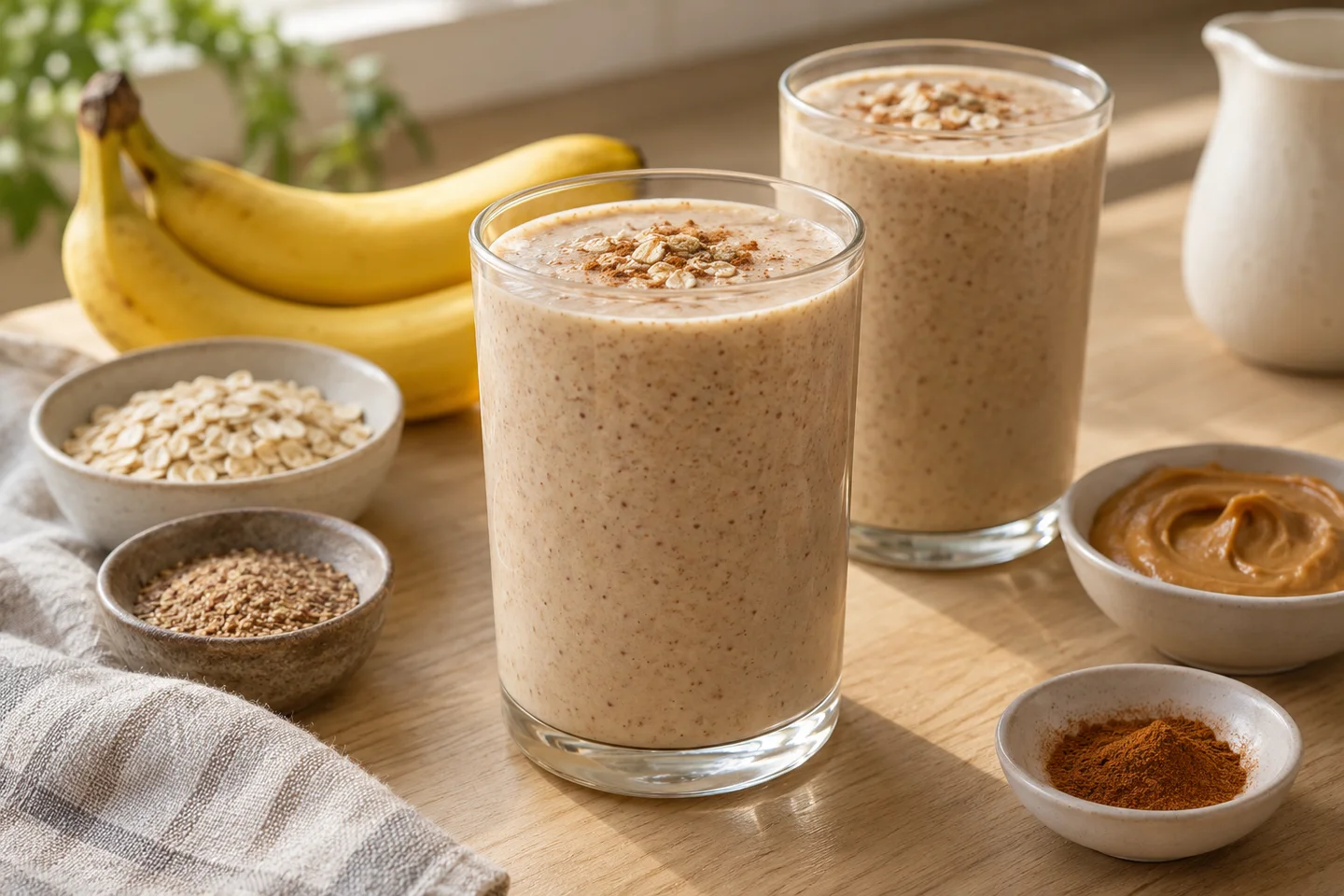 Peanut Butter Banana Smoothie, ready to serve
