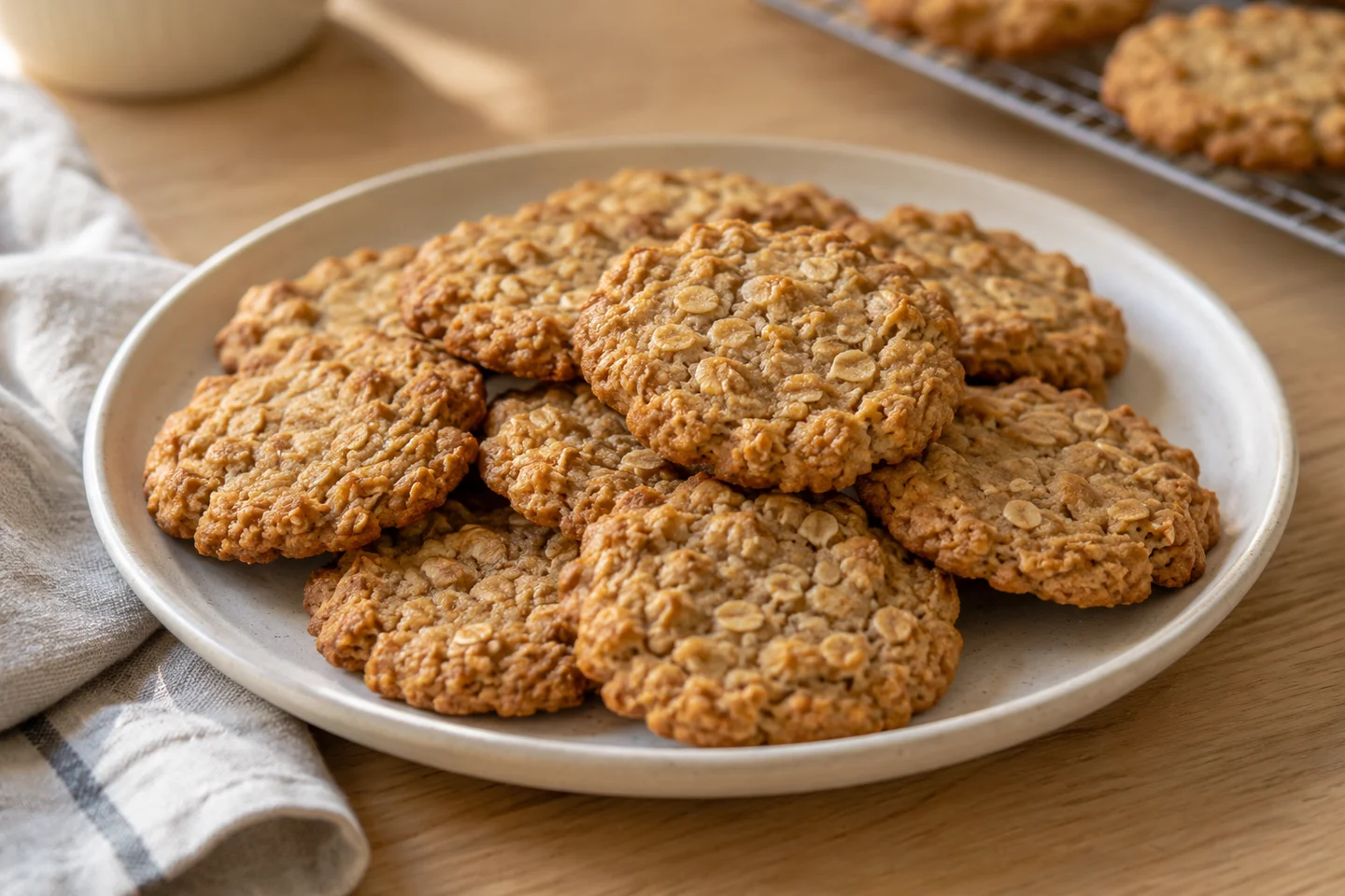 Peanut Butter Oat Cookies, ready to serve