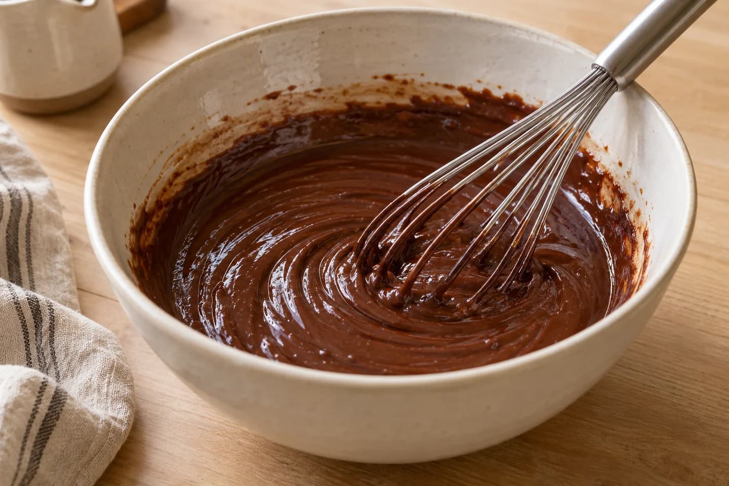 Peppermint Dark Chocolate Pots de Crème: Pour over chopped chocolate, add vanilla, peppermint, and salt; whisk until smooth