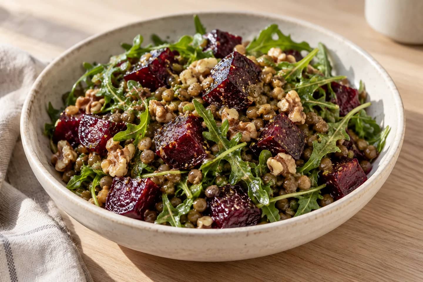 Roasted Beet Lentil Salad