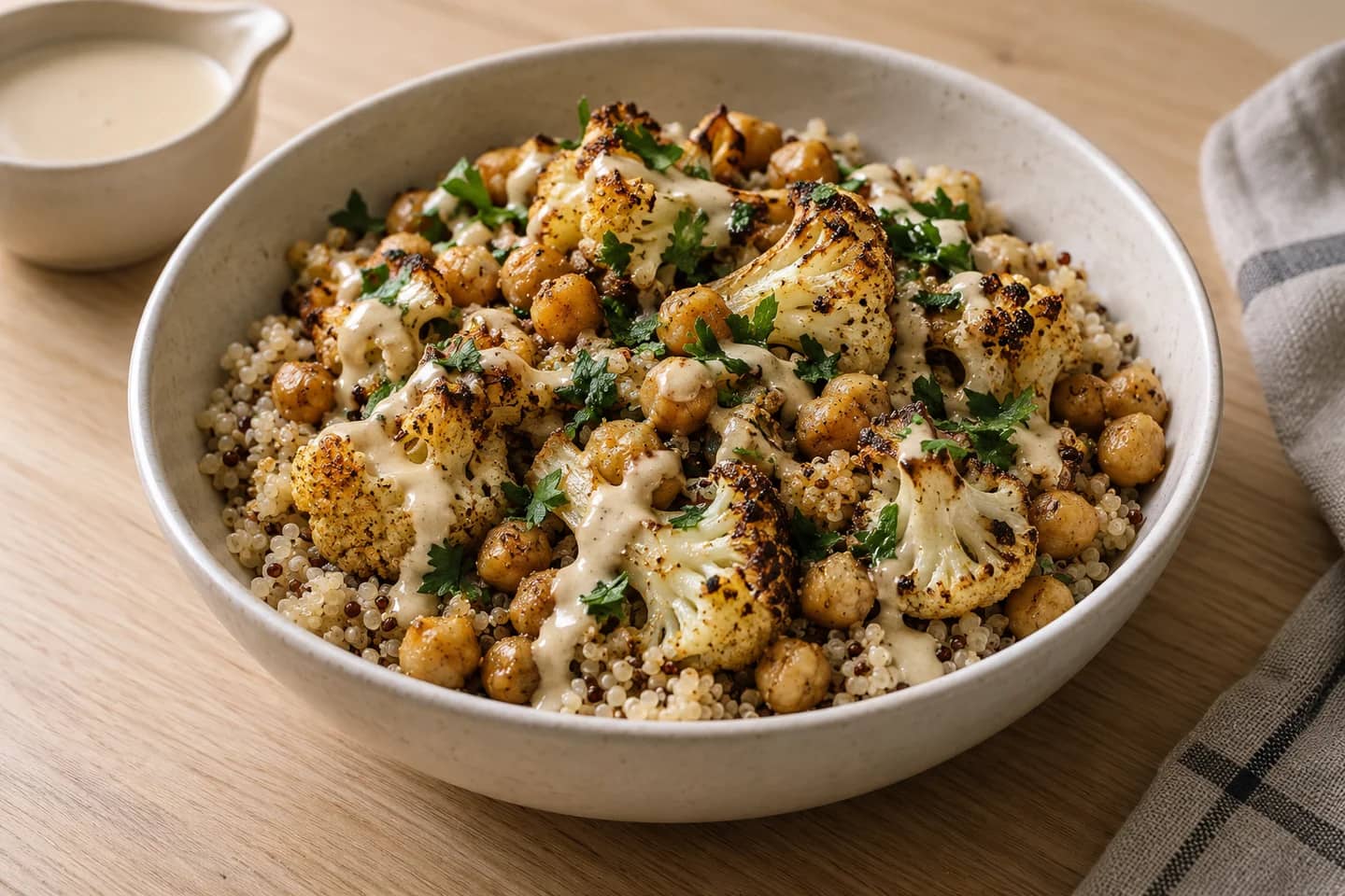 Roasted Cauliflower Tahini Bowls