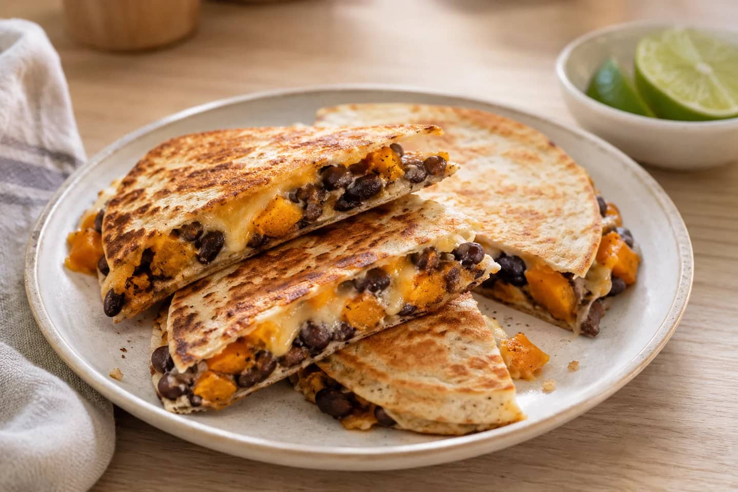 Roasted Squash Black Bean Quesadillas