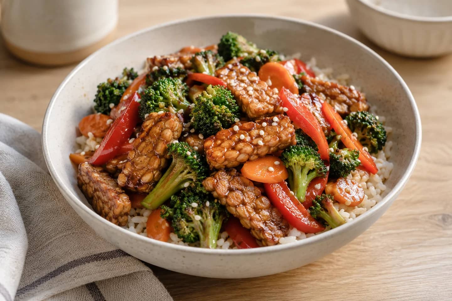 Sesame Ginger Tempeh Stir-Fry