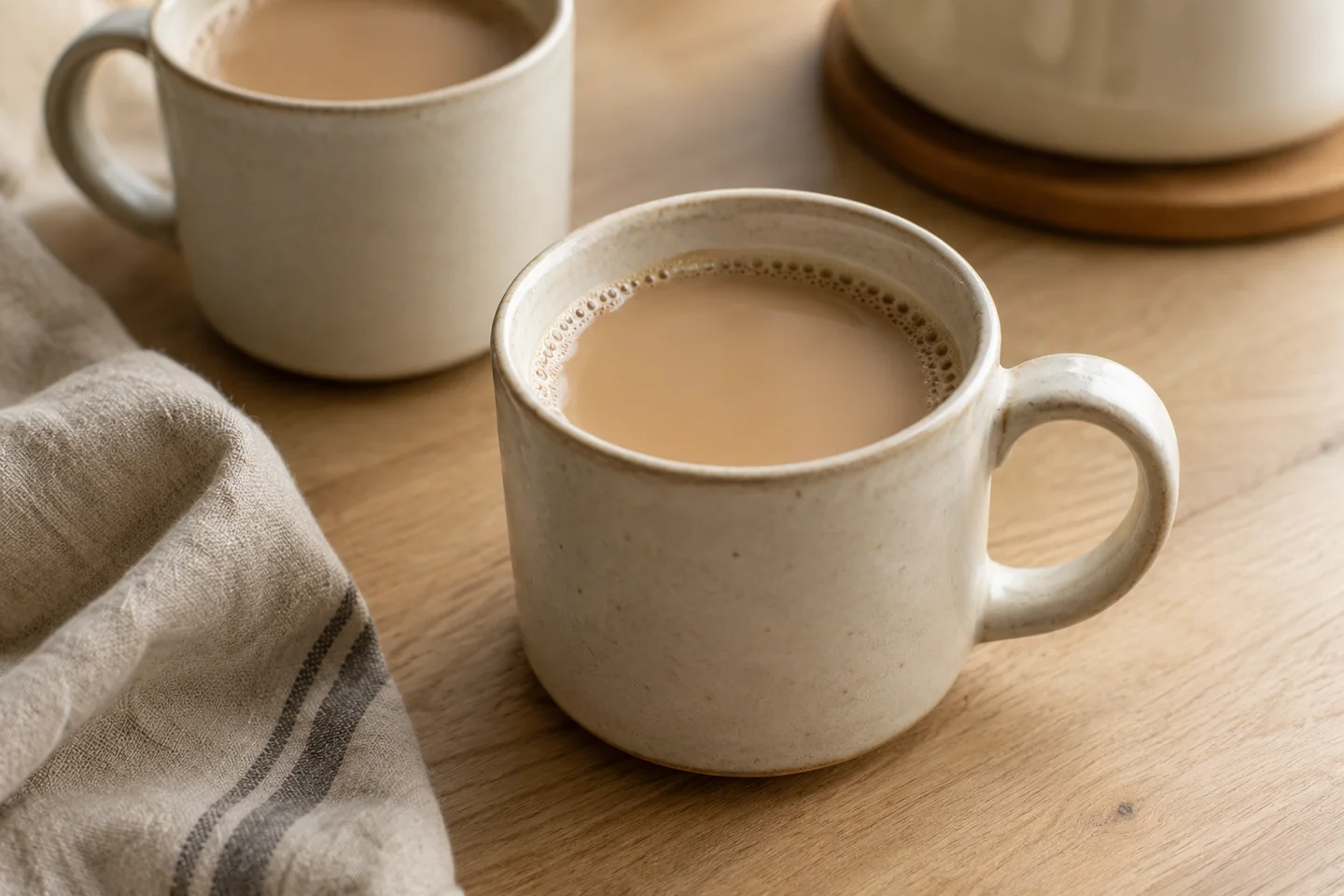 Spiced Oat Milk Chai, ready to serve