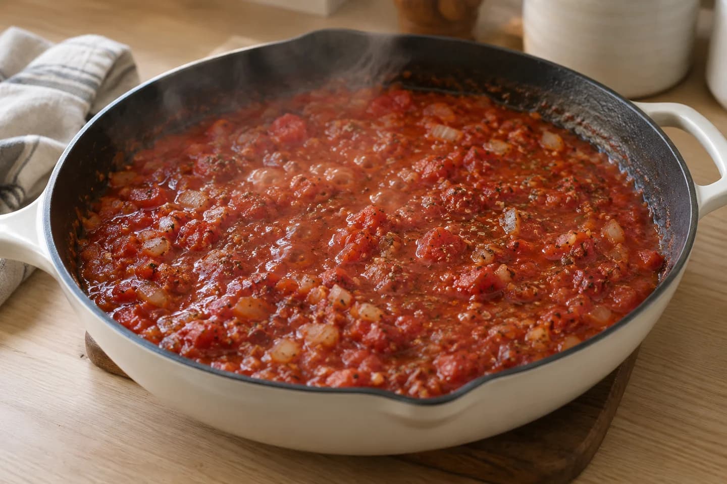 Spicy Tomato Butter Bean Skillet: Simmer uncovered for 10 minutes until slightly thickened