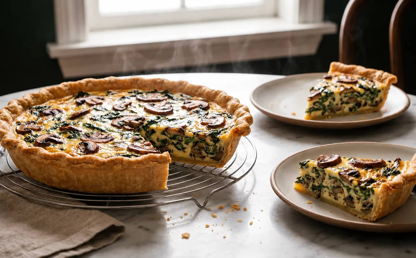 Spinach Mushroom Quiche