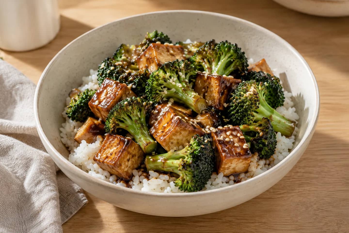 Teriyaki Tofu Broccoli Bowls