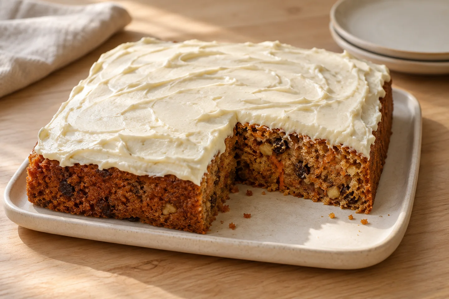 Vegan Carrot Walnut Cake, ready to serve
