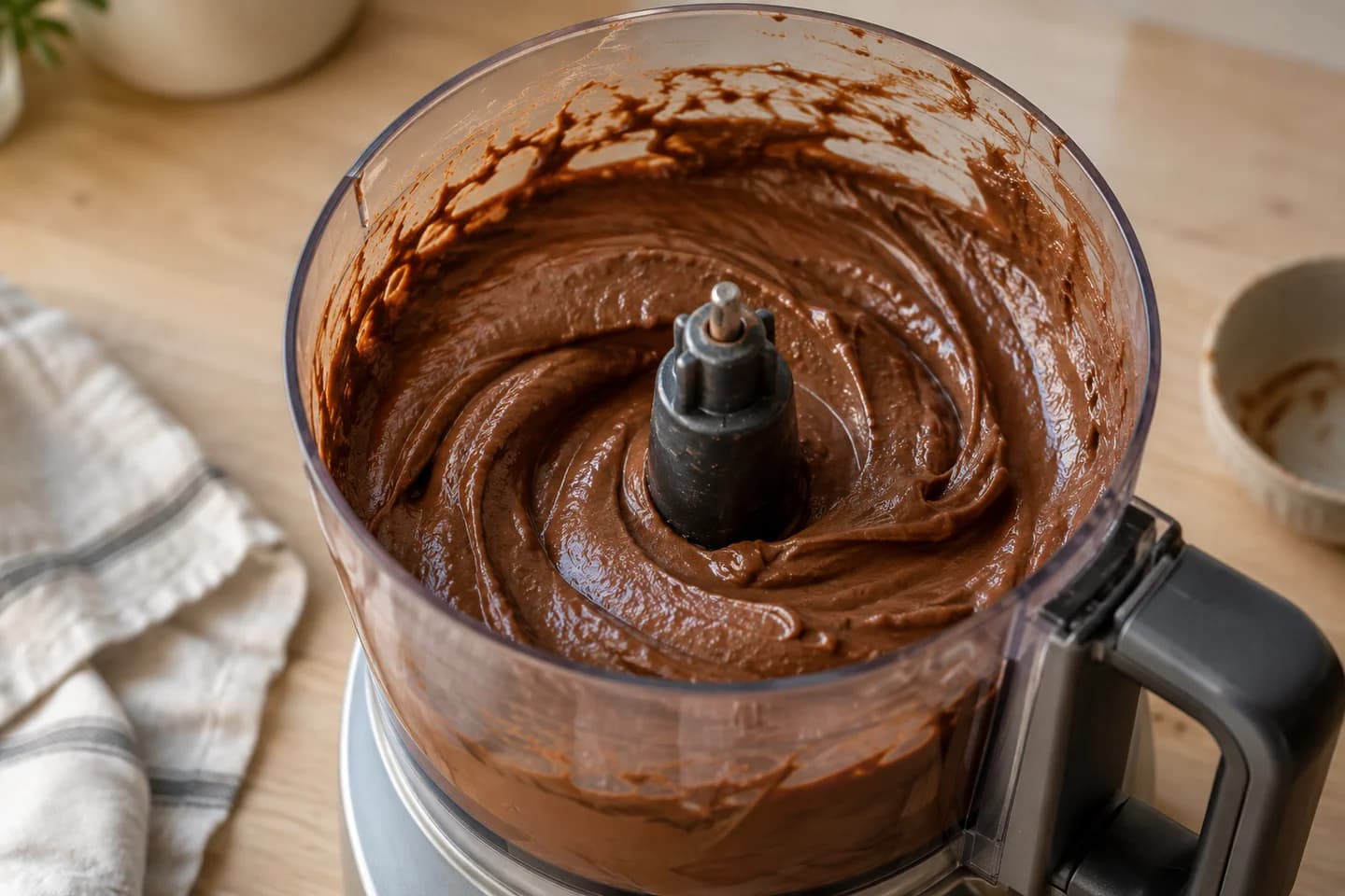 Vegan Chocolate Avocado Mousse: Blend for 2 minutes, scraping down the sides, until completely smooth