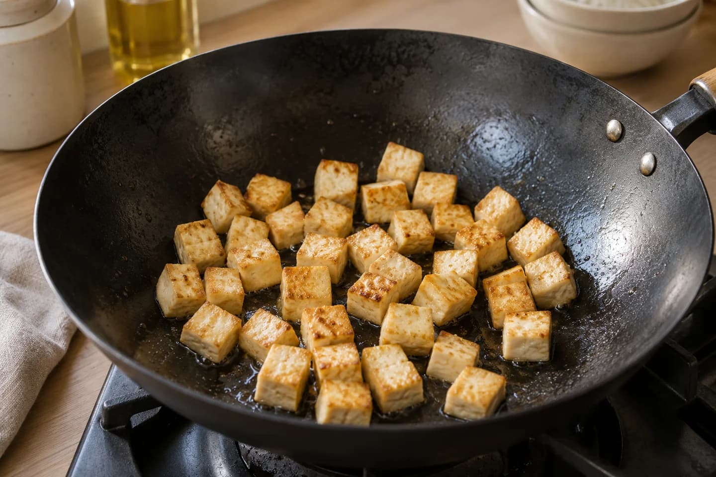 Vegetable Pad Thai: Heat oil in a wok